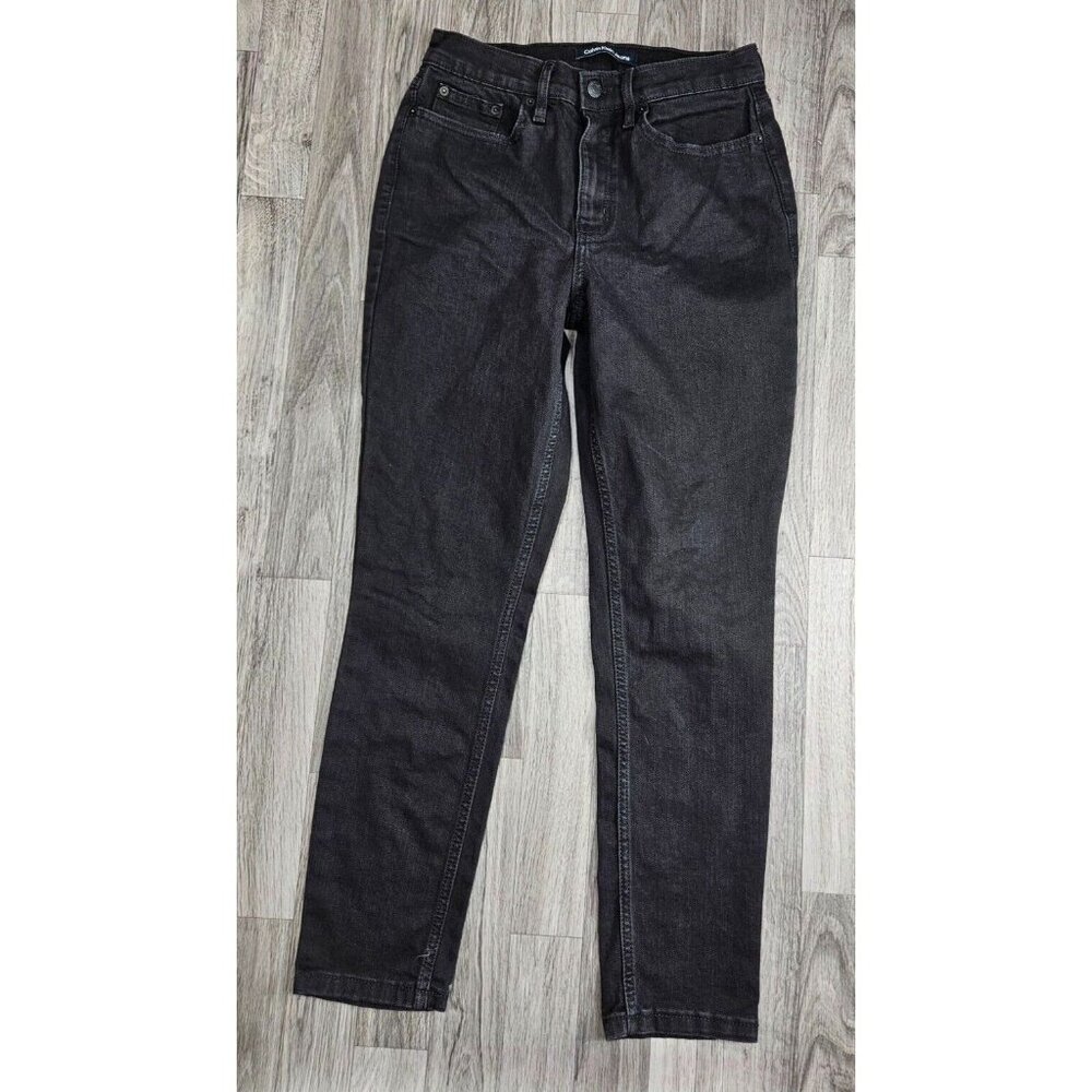 (3/$35) Calvin Klein Size 28 Pockets High Rise Skinny Black Grey Denim Jeans